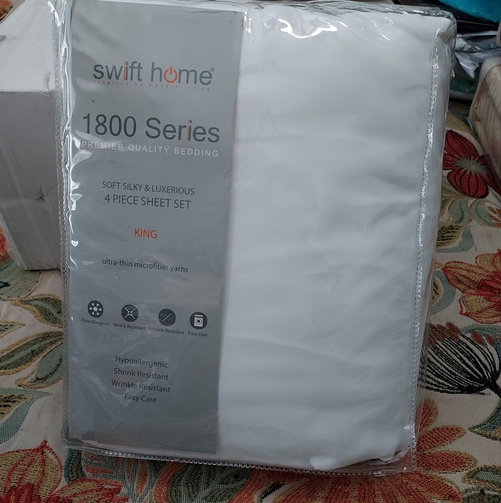 New King Size Sheet Set white